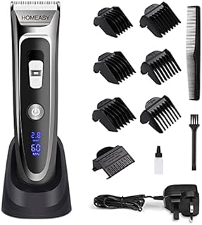 Hair Clipper Men, Electric Hair Trimmer Cordless Rechargeable Mens Grooming Kit Hair Cutting Machine with LED Display Ceramic Blade Hair Shaver Beard Trimmer 2 in1 for Men Kids Barbers