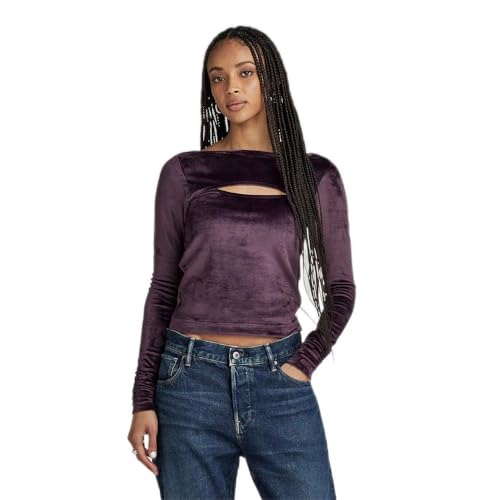 T-shirt G-Star Slim Boatneck Femme noir à découpe élégante