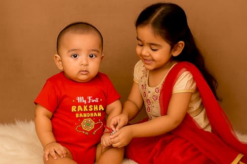 Image of Baby Buzz My First Rakhi Baby Dress For Boy Girl New Born Clothes Bodysuit | Rakshabandhan Outfit