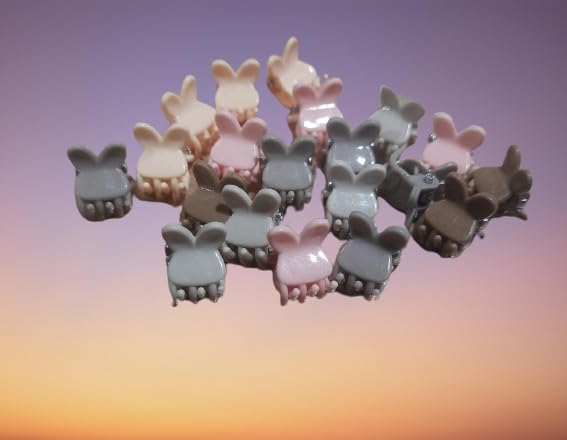 Image of NEOBABY Mini Colorful Rabbit Ears Design Tiny Hair Clip for Multiple Hair Styling | Hair Claws Accessories for Kids Baby Girls and Women's Multicolors (Pack of 36)