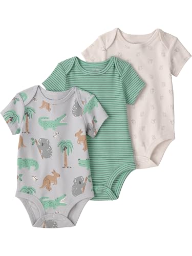 Image of little planet by carter's Unisex Baby 3-pack Short Sleeve Bodysuits Made With Organic Cotton