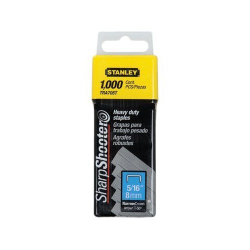 Stanley Heavy Duty Staples 5/16in, 2 Packs of 1000, 2.000 Total, Gray, 5/16 inches x 5/16 inches, 24 gauge