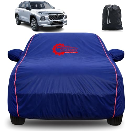 Image of 100% Waterproof Car Cover for Maruti Suzuki Grand Vitara 2022-2026 | All-Weather, Dustproof & UV Protection | Heavy-Duty 3-Layer Fabric | Custom Fit with Mirror & Antenna Pocket | Navy Blue