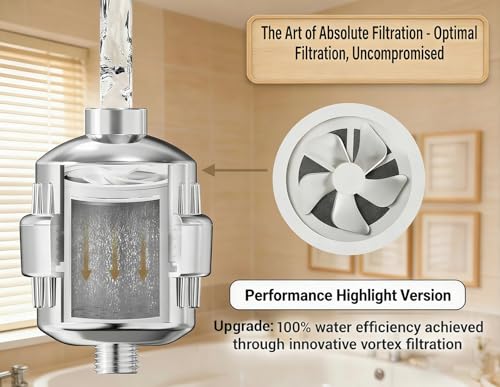 Image of 25-Stage Shower Filter with Enhanced KDF, Reduces Scale Buildup, Revitalizes Hair, Skin & Nails. Softens Hard Water, Removes 99% Lead, Chlorine, Fluoride & Harmful Chemicals. High-Output Flow, Chrome