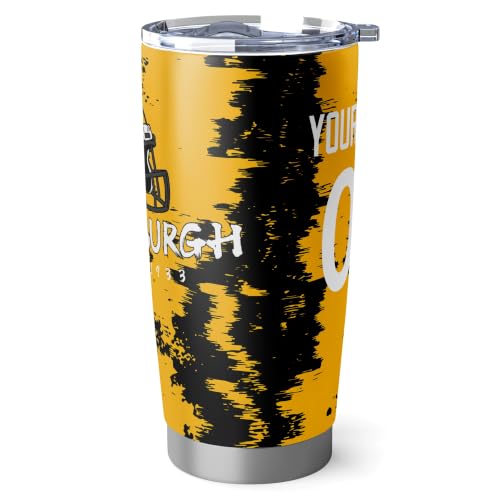 Image of ANTKING Pittsburgh Tumbler 20oz Travel Mug Custom Number Name Gifts