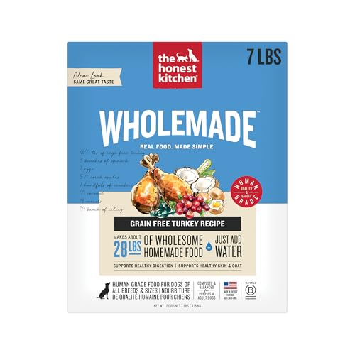 Image of The Honest Kitchen Human Grade Wholemade Dehydrated Dog Food, Grain Free Dog Food, Turkey, 7 lb (makes 28lbs)
