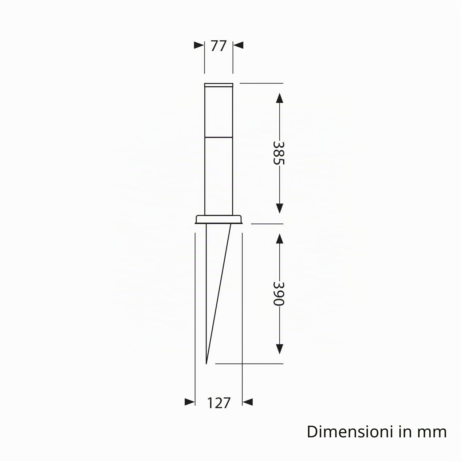 ledscom.de Dissuasore luminoso PORU con picchetto di terra per esterno, acciaio inox, rotondo, 38,5 cm, incl. lampada E27 3,99W bianco extra-caldo 471lm