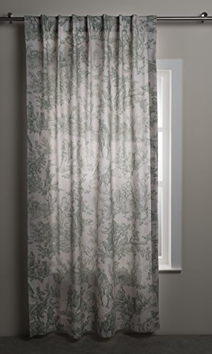 Maison D' Hermine Curtains 100% Cotton Curtain Single Panel Easy Hanging With A Rod Pocket & Loop For Farmhouse, Office & Living Rooms, The Miller - Antique Green - Spring/Summer (50"X84") #TOP19