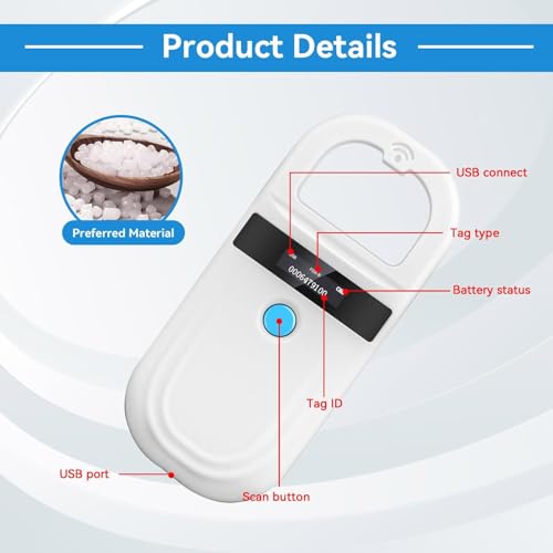Miniatura 4 de Escáner De Microchips Para Mascotas, Lector De Microchips Para Mascotas, Lector De Microchips Rfid Emid Recargable, Escáner De Microchips Para Perros, Escáner De Chips Para Perros, Gatos