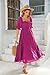 R.Vivimos Women Summer Half Sleeve Cotton Ruffled Vintage Elegant Backless A Line Flowy Long Dresses (Large, Magenta#2)