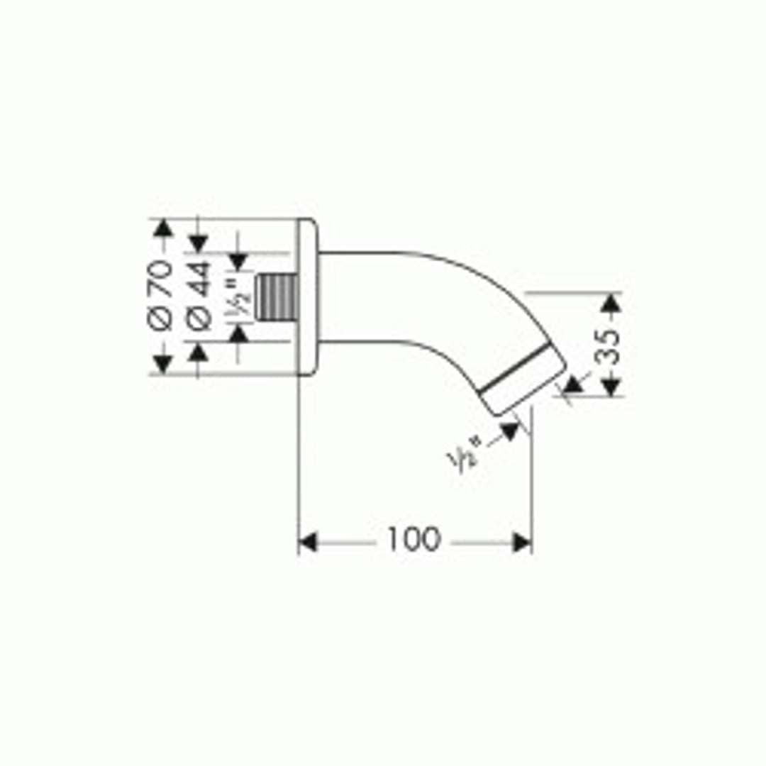 hansgrohe Ramię prysznicowe 100 mm, chrom