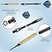 24 Pieces Aluminum Dart Shafts Shafts for Darts Steel Tip Soft Tip Dart Accessories 1.97 Inches Hard Metal Dart Stems with Rubber O Rings Darts Sharpener for Sports Outdoor Dart Flight (Black, Silver)