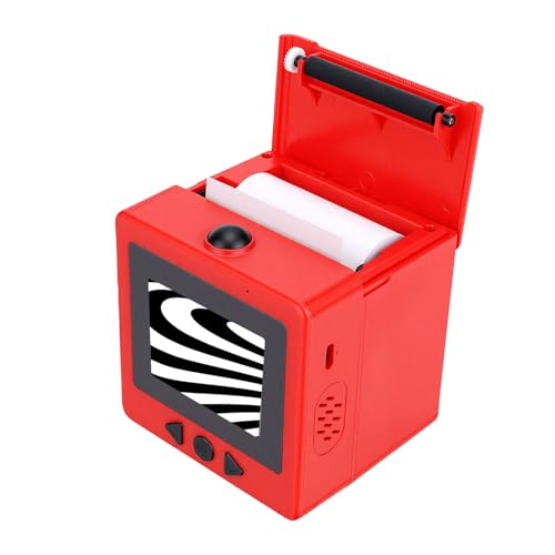 Image of Smart AI Sticker Printer, Voice Controlled Portable Thermal Inkless Sticker Maker Machine with 2.4 Inch Screen for DIY Arts Crafts (Red)