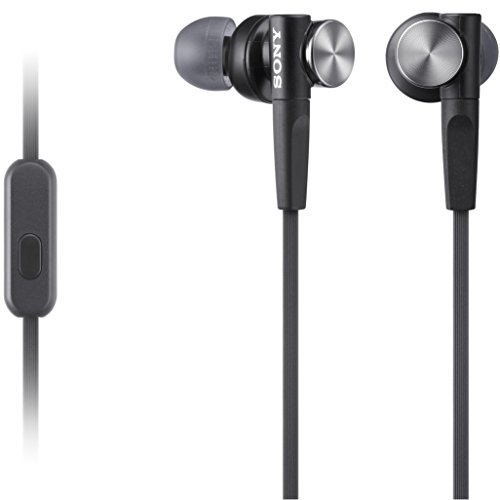 Sony MDRXB50AP Extra Bass Earbud Headphones/Headset with Mic for Phone Call, Black