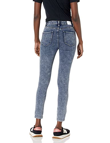 dollhouse Women's Single Button Closure Curvy Acid Wash Skinny2