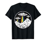 Alien Abduction Rainbow Beams LGBT Ufo Gay Pride T-Shirt