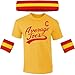 DIRTYRAGZ Dodgeball Costume T-Shirt and Sweatbands Set – Retro Headband, Wristbands, Adult Cosplay Shirt, Funny Halloween Costumes, L Tee