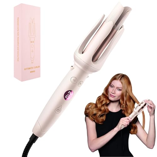 CISSIYOG Rizador de Pelo Automático, Barril de Cerámica de Calentamiento Rápido con 6 Ajustes de Temperatura, Rizador de pelo automático para Todos Los Largos de Cabello