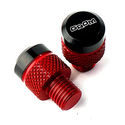 ZYAKOMO CNC M10x1.25 Motorcycle Mirror Hole Plugs Stock Mirrors Hole Screw Compatible with MSX125 GROM 2024 GROM 125 MSX 125 2013-2023 2024 (Red)