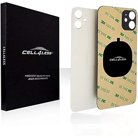 Cell4less Back Glass Compatible with The iPhone 11 Back Glass Replacement W/Full Body Adhesive, Removal Tool, and Wide Camera Hole for Quicker Installation NO Logo Cover