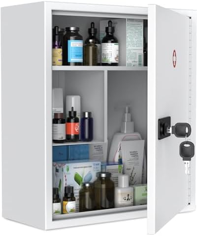 Uniclife Armoire à Pharmacie Murale avec Serrure à Combinaison à ...