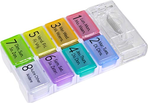 Pastillero para 7 días extraíble, dosificador semanal