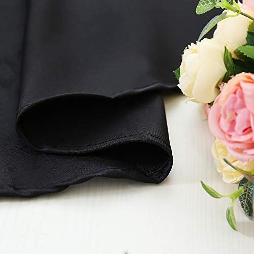 Zdada 50inch Black Round Polyester Tablecloth Polyester Black Line Table Cloth for Banquet Party Restaurant
