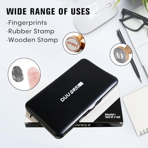 Large Ink Pad for Stamps, 6.14\"×3.38\" Stamp Pad, Ink Pad for Office, Notarization, and Rubber Stamps (Black