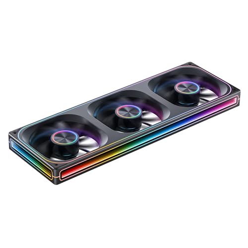 Image of JONSBO ZA-360BR (Reverse) PC Case Fan,All(3)-in-One,Single Frame Unit 120mm ARGB Fan,PWM,Reverse Blade Silent Fans with 4-Sides Infinity Mirror,28mm Thick Multiple Led Beads,Installation Ref to Tips