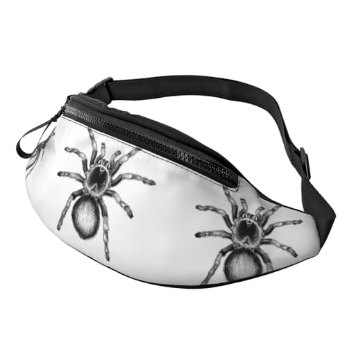 Hüfttaschen Skizze Gruseliger Spinnen Atmungsaktiv Umhängetaschen Mit Reißverschluss Lauftasche Für Laufen Wandern Spazieren 14X35Cm