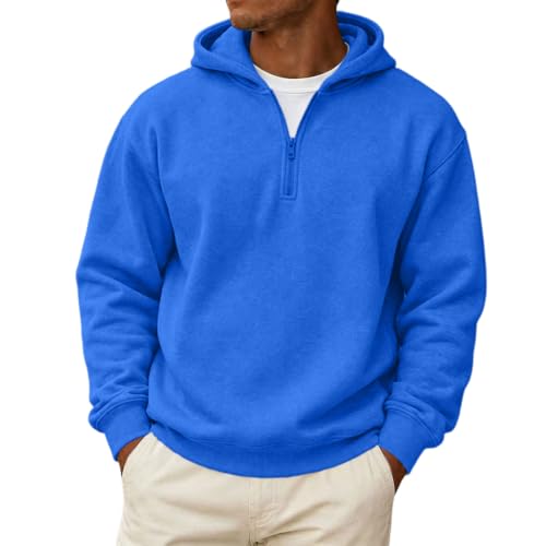 Men Zip Up Hoodie Classic Fleece 1/4 Zip Big and Tall Sherpa Hoodie - image 1