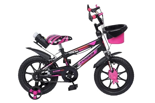 Image of Norman Jr,BMX - Bike for Boys and Girls, Kids' Bicycle 14 Inch with Training Wheels for Ages 3-7 Years Old, Toddler Bike with 95% Assembled - Pink