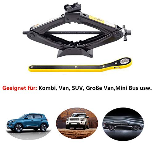 YAOBLUESEA Scherenwagenheber 2000 kg Wagenheber Auto Rangierwagenheber Heber Für PKW SUV MPV Max 2T...