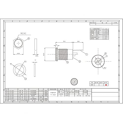 Conector hembra montaje panel 5.5 x 2.5mm DC 5 piezas miniatura 5