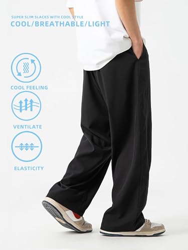 Image of dockstreet Straight Wide fit Long Length Open Bottom Jogger for Men /Trending Multi Pocket Style, Relaxed Casual Pants for Men