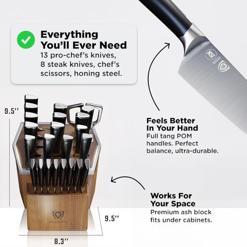 Dalstrong 24-Piece Knife Block Set — Forged German Steel (9–11° Hand-Sharpened Edge), Kiritsuke, Carving, Steak Knives — Vanquish Series For Serious Entertainers, Dinner Parties & Holiday Kitchens by Dalstrong - Image 5