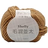 【5玉2袋セット】 元廣 スキー 毛糸 シェリー毛混 並太 10玉入り 512 薄茶
