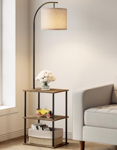 Image of Floor Lamp with Table,Night Stand Lamp,End Side Table for Living Room
