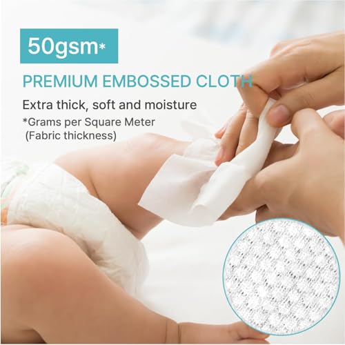 Image of BEBESUP Korea's #1 Light Baby Wipes - Hypoallergenic, Water-Based, Unscented, Alcohol & Paraben-Free - 50 GSM for sensitive skin Flip-Top Plant Based Baby Wipes (1 Pack)