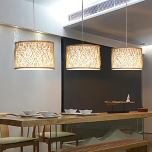 Lustre industriel en bambou de 14,9 pouces pour chambre - 4
