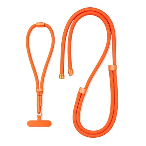 RRYPBOVG Correa Para Cordón De Teléfono Cordón for teléfono móvil 3 en 1 con interruptor y longitud ajustable, correa universal for funda de teléfono móvil(Orange)