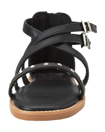 Vince Camuto Girls' Sandals - Open Toe Summer Shoes Flat Strappy Gladiator Sandals with Back Zipper and Adjustable Buckles4