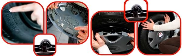 Image of Snake Design Wheel Cover Available in 12,13,14,15,16,17 inch Inch Wheel Cap Universal Model Press Fitting Set of 4 Pcs (15INCH, Silver)