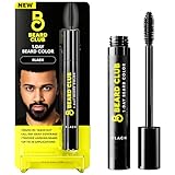The Beard Club 1 Day Temporary Beard Dye for Men - Black Beard, Mustache & Eyebrow Color for a Fuller, Well-Defined Look, Water & Sweat Resistant, Up to 30 Applications, 0.3 fl oz
