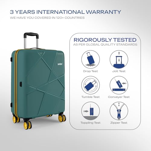 Image of Safari Pentagon Neo 8 Wheels 66Cm Medium Checkin Trolley Bag Hard Case Polypropylene, 360 Degree Wheeling Luggage, Travel Bag, Suitcase for Travel, Trolley Bags for Travel, Sage Green