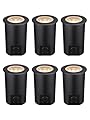 LEONLITE 7W Well Lights Landscape LED In Ground, 720LM 12-24V AC/DC Low Voltage, CRI90 IP67 ETL Listed Inground Well Lights Outdoor, Black Aluminum Housing, Embedded Parts Included, 3000K, Pack of 6