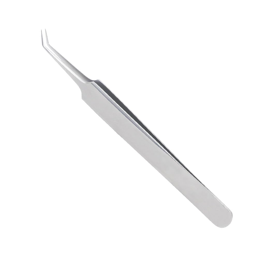 Stellmacher Jewelers Forceps Set – Premium Stainless Steel Fine-Tip Tools in Multiple Sizes for Jewelry Crafting, Gem Setting & Watch Repair (No. 6 Angled)