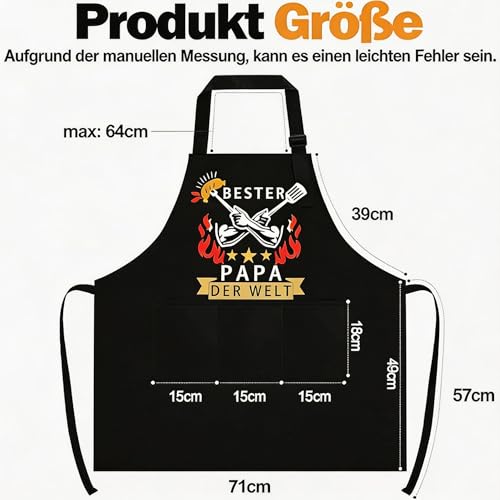 DINSAGE Vatertagsgeschenk für Papa -Grillschürze für Männer, Geschenke Zum Vatertag Ideen Grill 、Kochen、BBQ 、Malerei Schürze Herren für Dad & Opa (Stil 2)