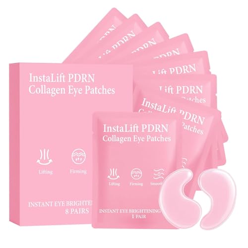 Nigwedete InstaLift PDRN & Bio-Collagen Eye Patches丨Instant Brightening & Firming丨Reduce Dark Circles Puffiness & Wrinkles丨Niacinamide Caffeine & Hyaluronic Acid丨Korean Eye Care Plan (8 Pairs)
