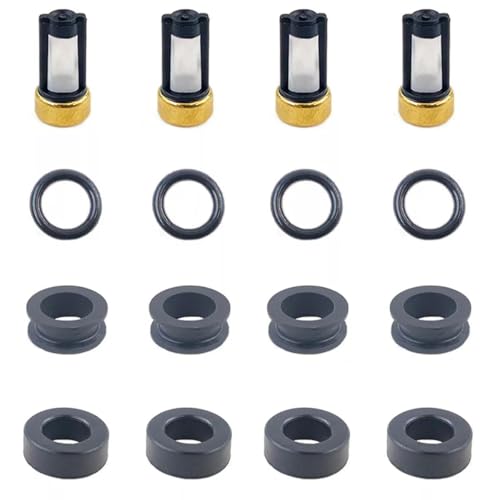 Fuel Injector Seal Kit Filters Viton Orings for 1990-1995 Nissan Pickup D21 2.4L I4 / FJ342 / 842-12207 / JS21-1/16600-86G00 / FJ564